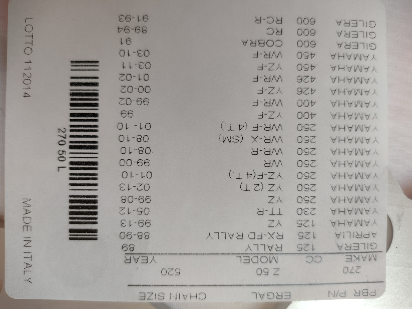 Kædehjul 50T Honda