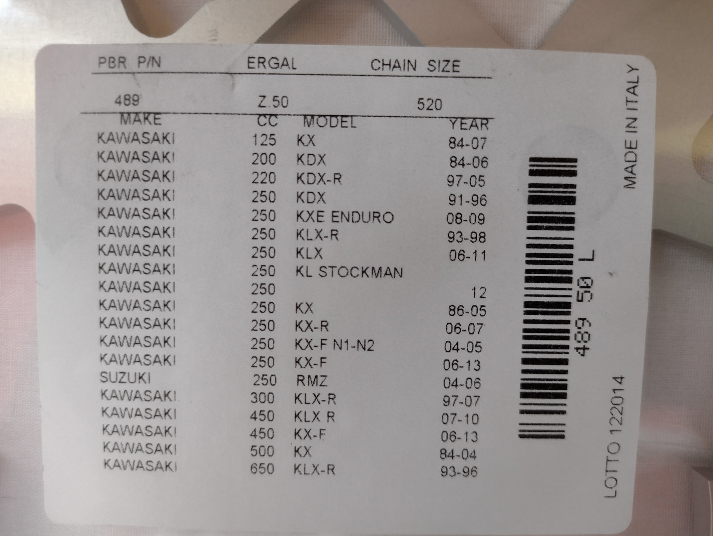 Kædehjul 50T Kawasaki/Suzuki
