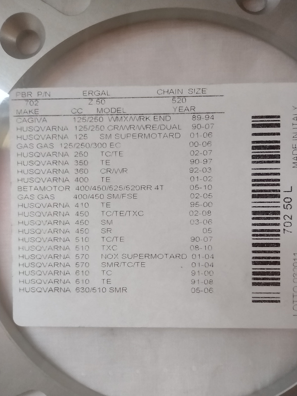 Kædehjul 50T Husqvarna